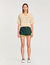 Cropped striped knitted jumper