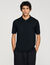 Knitted polo shirt with zip collar