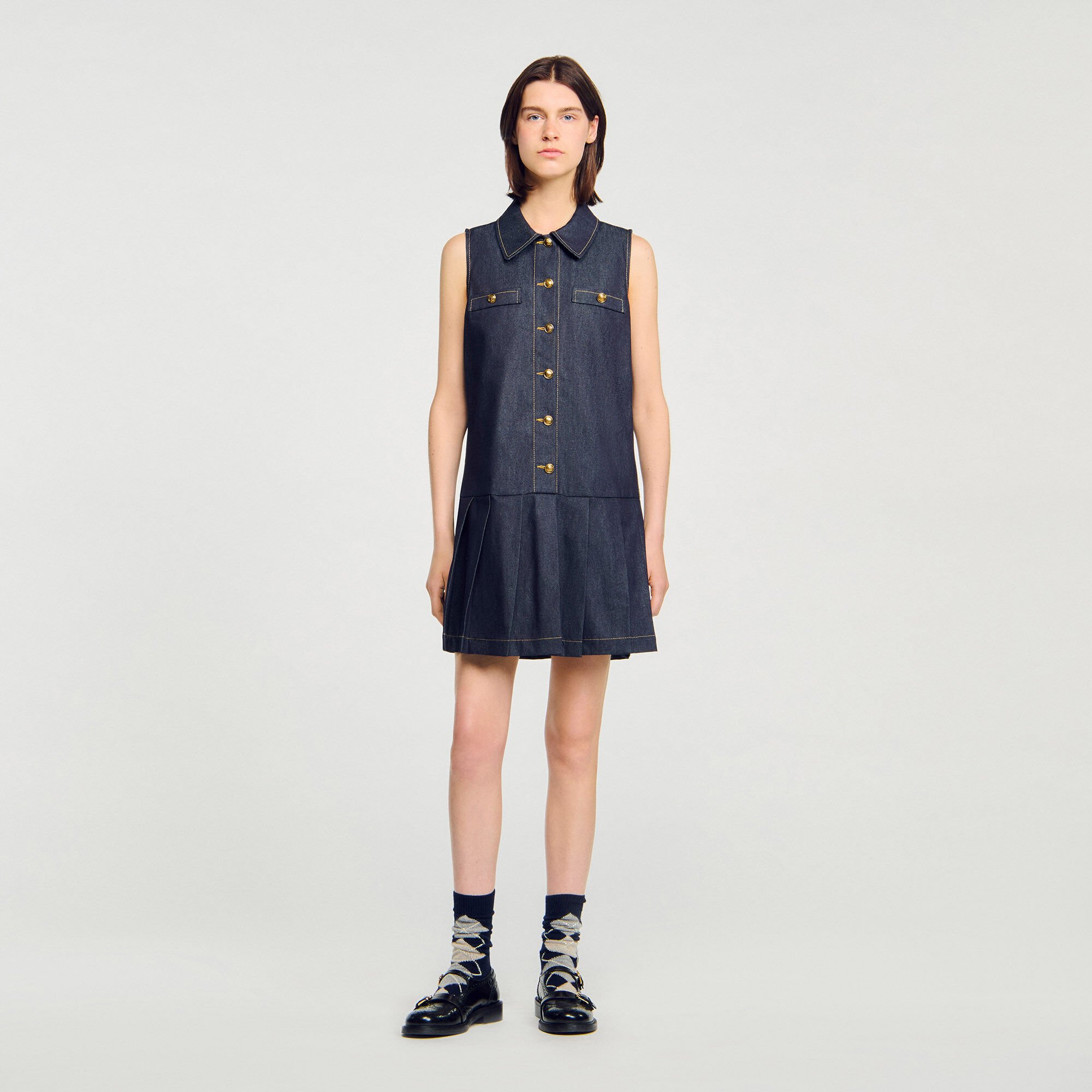 Short denim dress