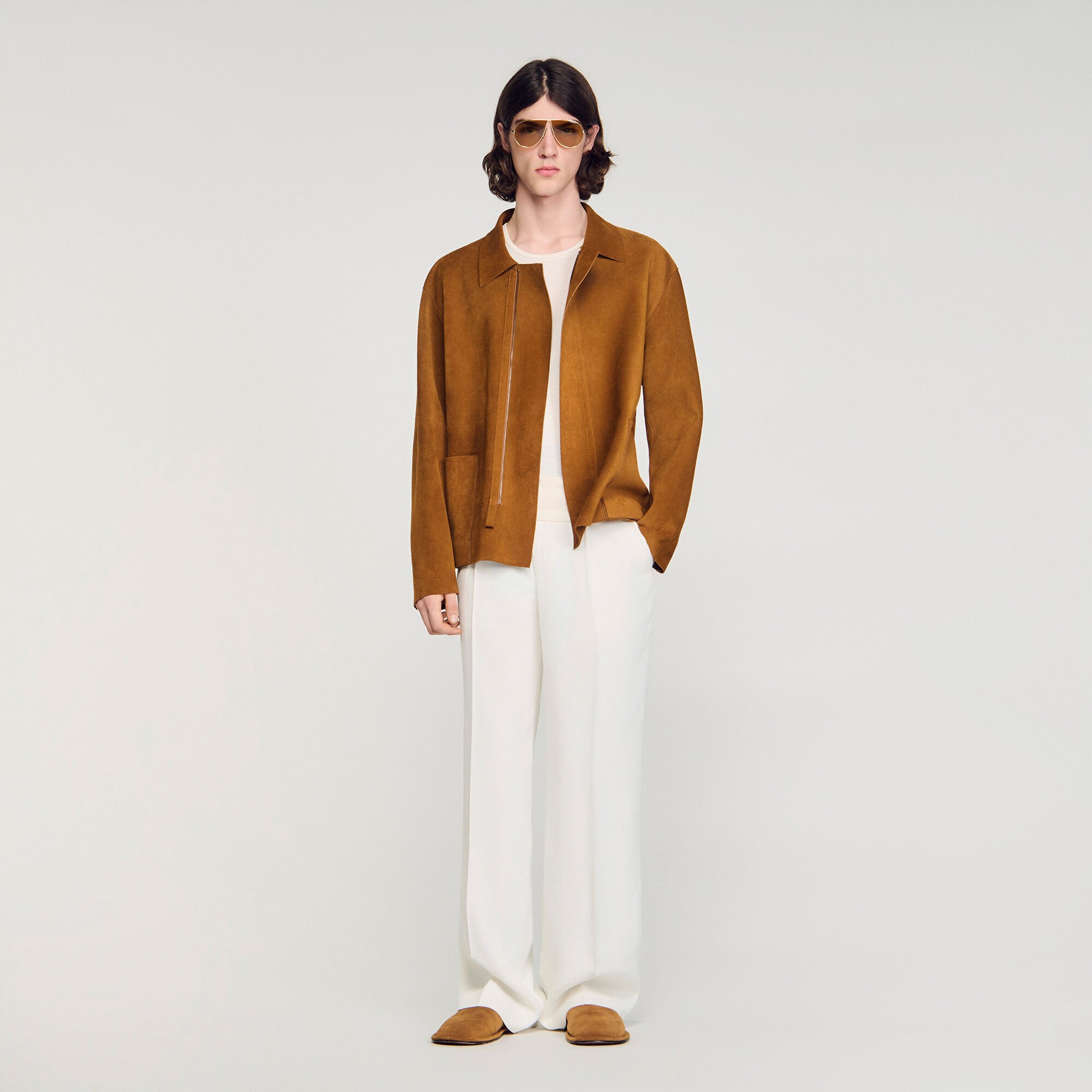 Split leather jacket