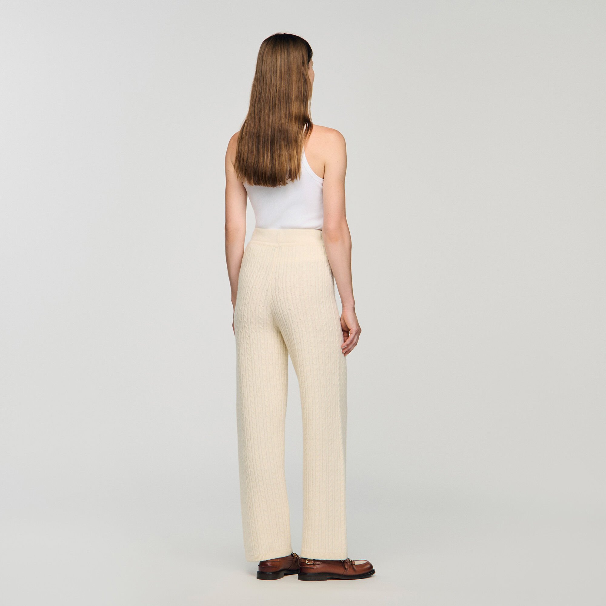 Cable knit trousers