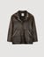 Oversized leather jacket with studs