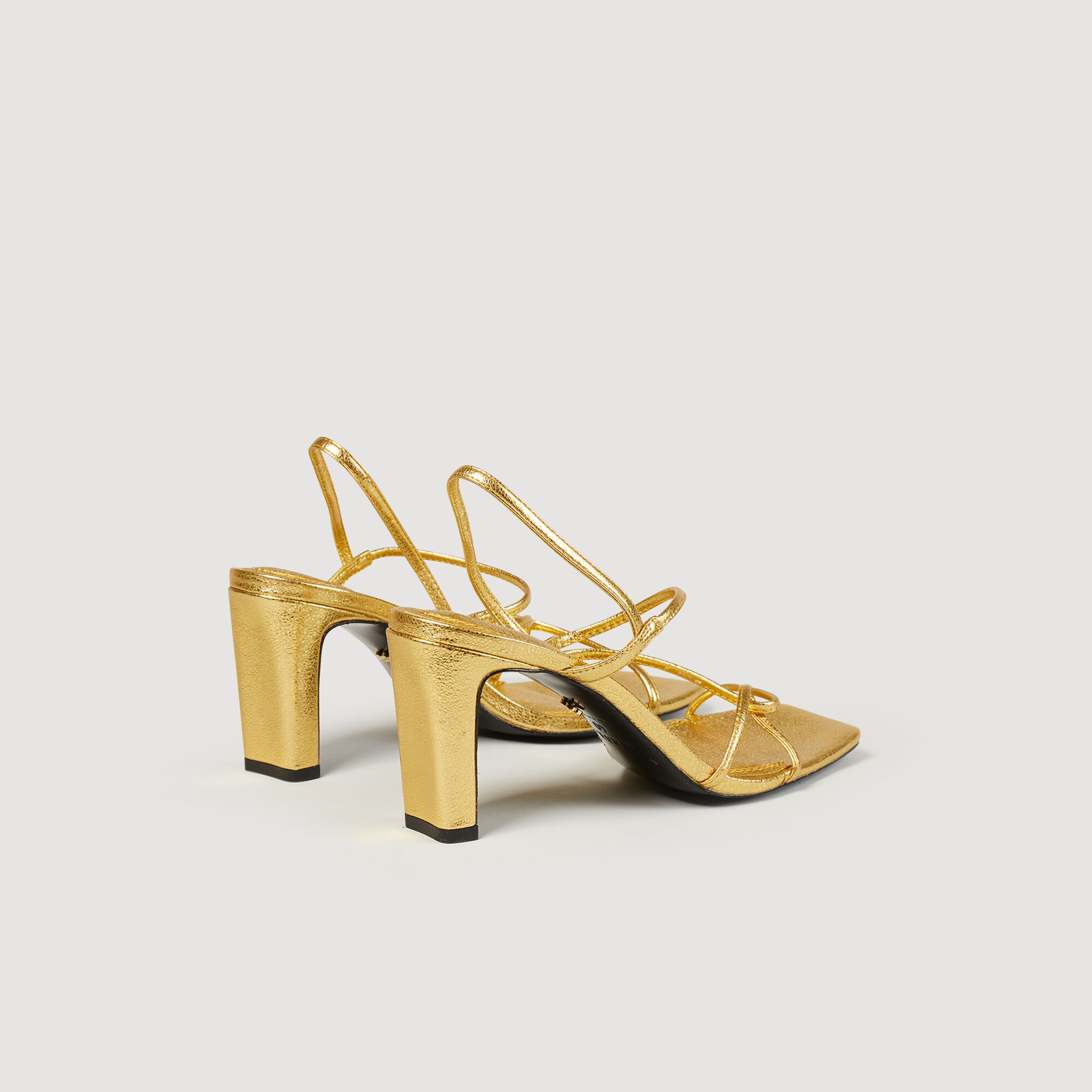 Embossed leather sandals