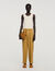 Wide-leg elasticated linen trousers