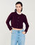 Knit cardigan with ruffled collar