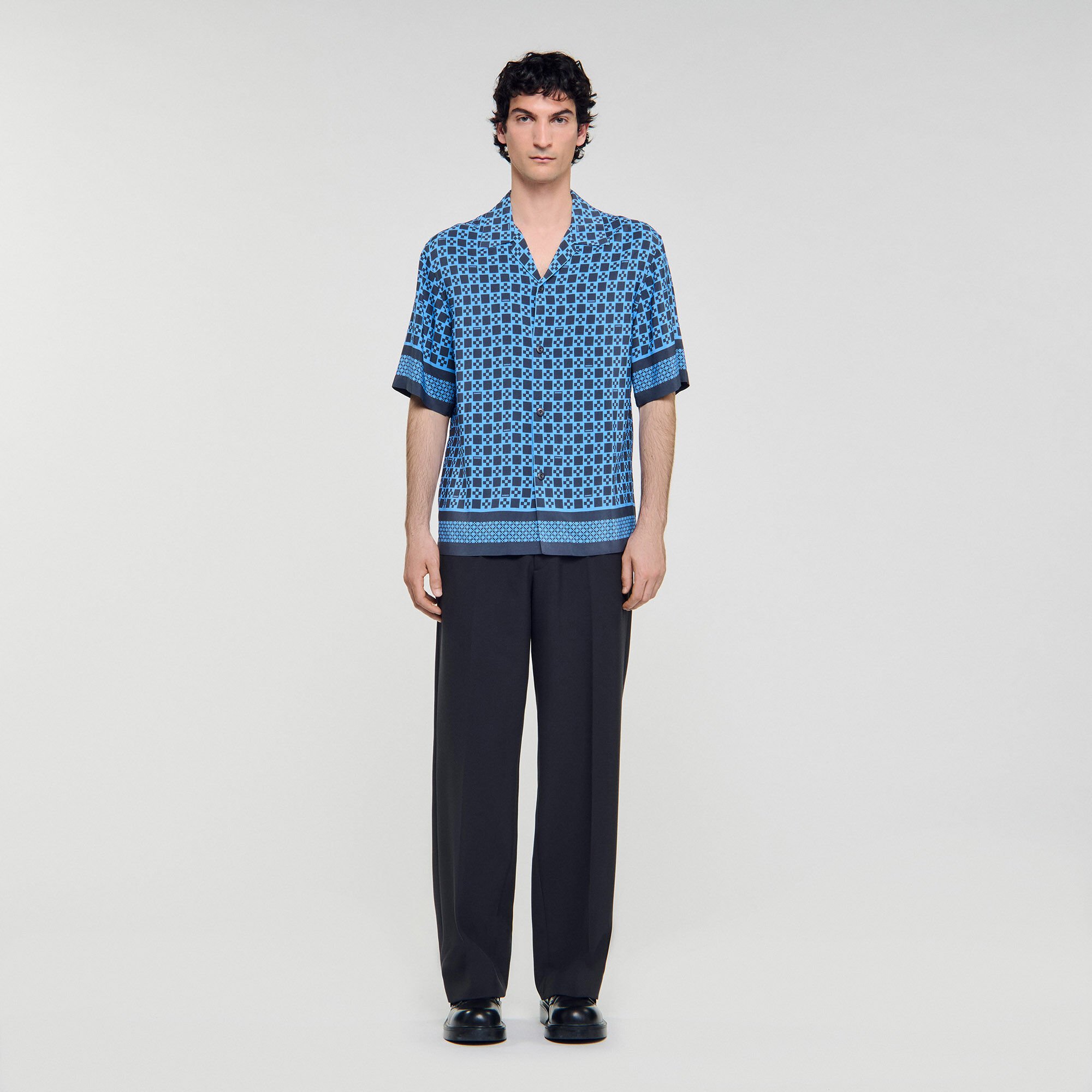 Square Cross motif flowing blouse
