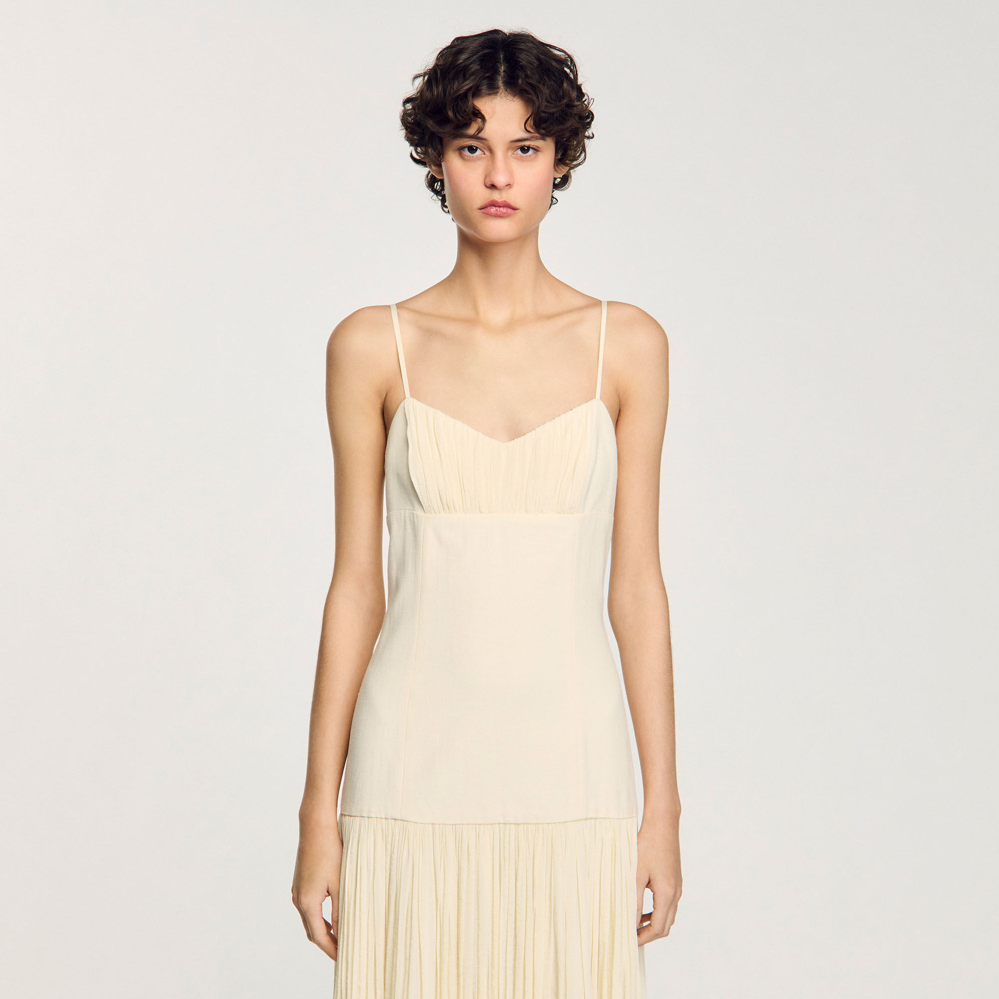 Pleated maxi dress