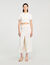 Cropped pointelle knit cardigan