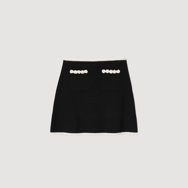 Short skirt with crochet details