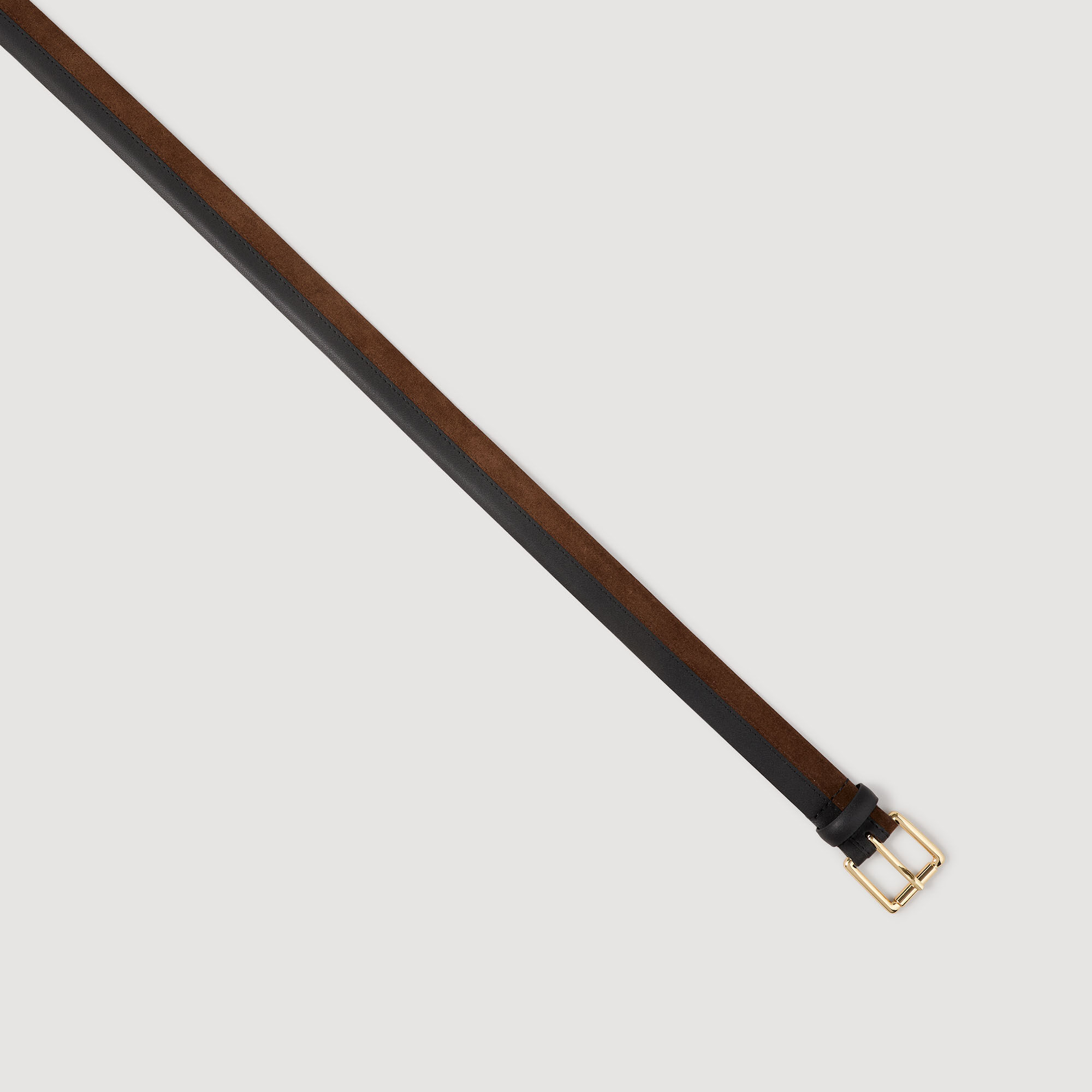 Two-tone leather belt