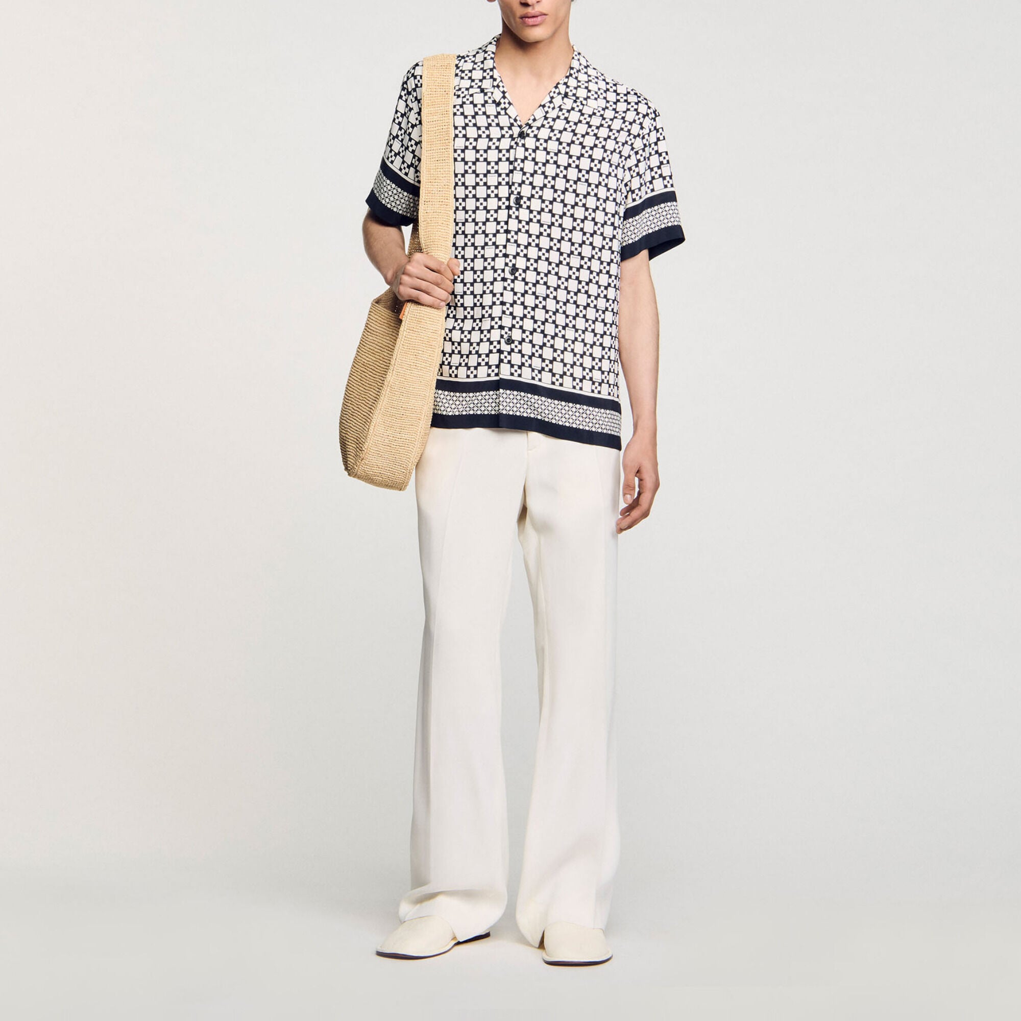 Square Cross motif flowing blouse - Men | Sandro