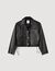 Distressed leather jacket
