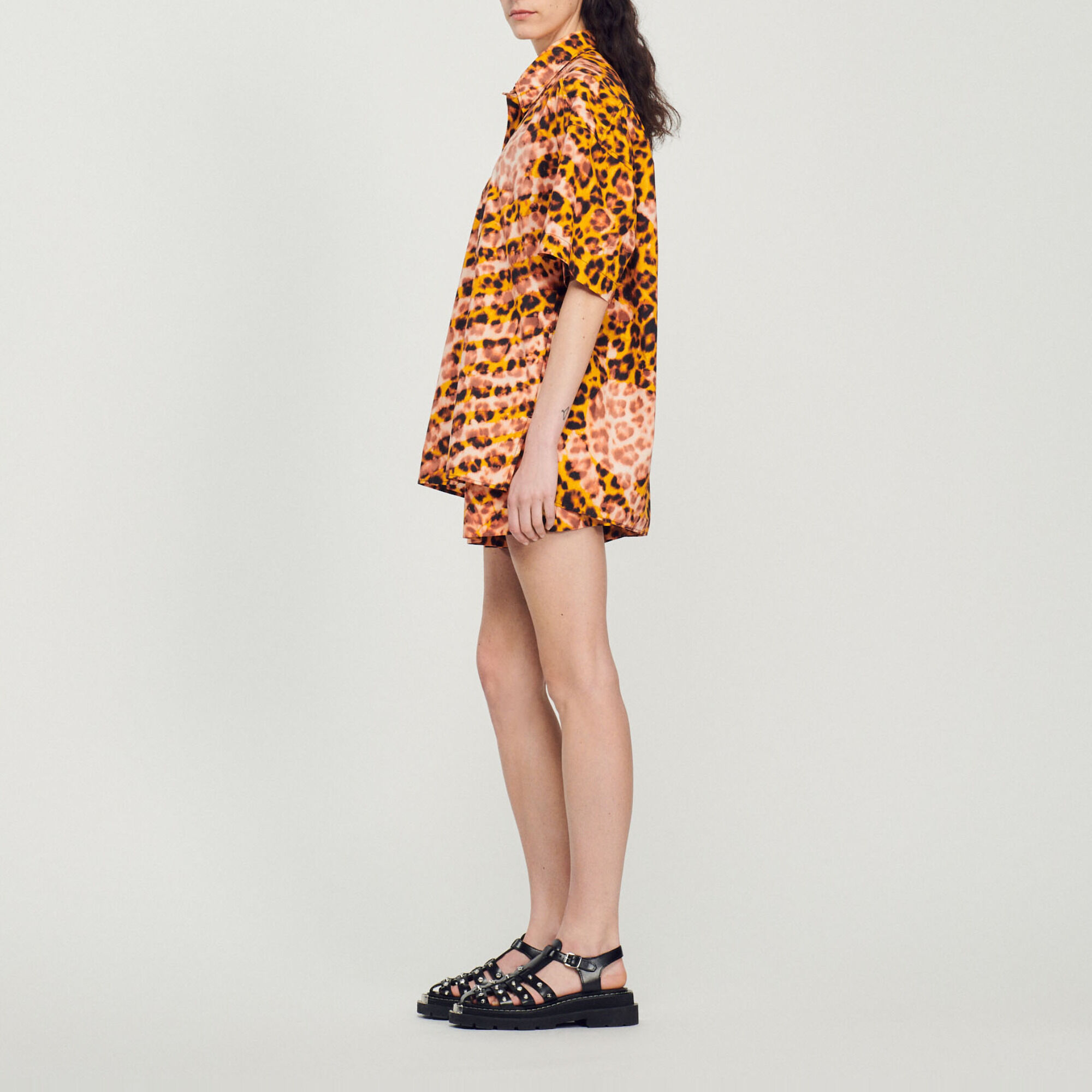 Oversized leopard shirt