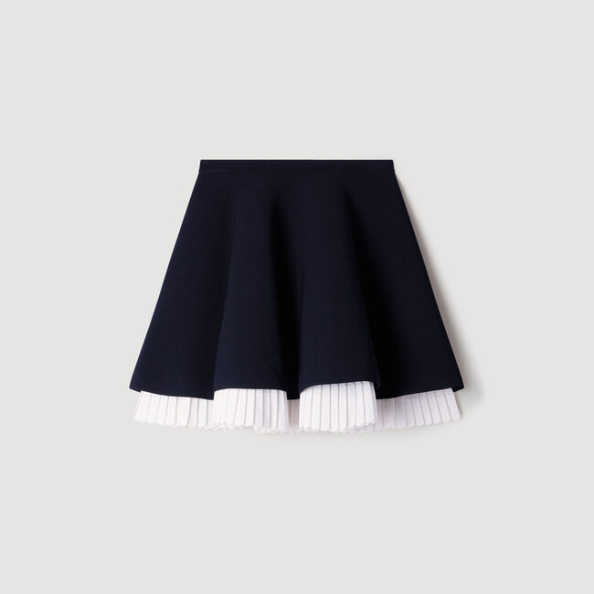 Two-tone knit skirt