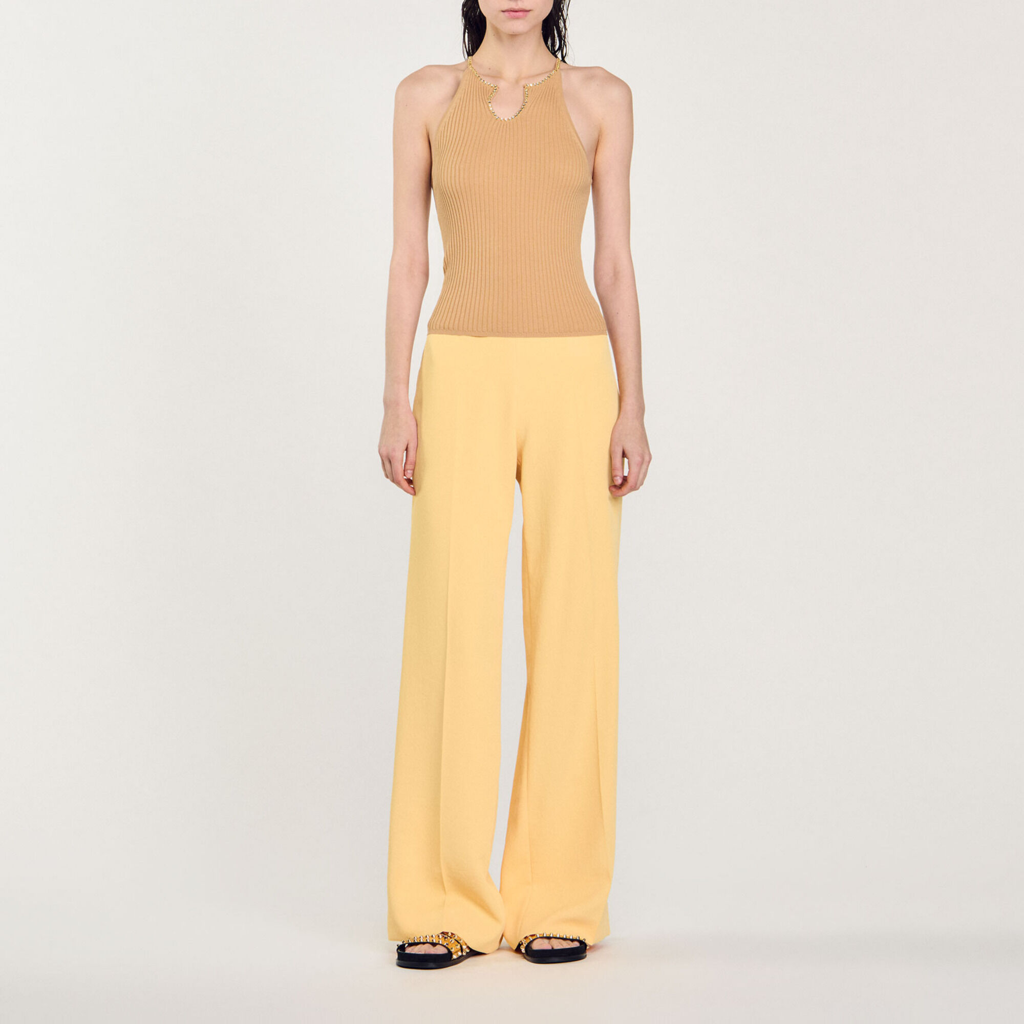 Vest top with rhinestones