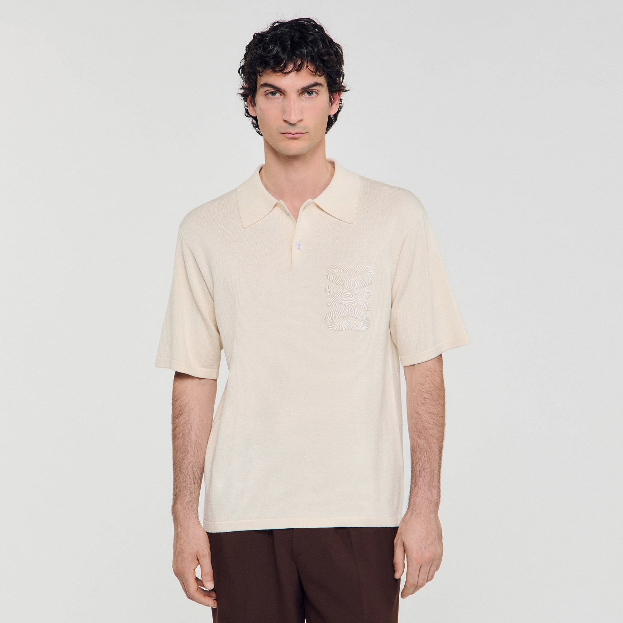 Polo with rope embroidery