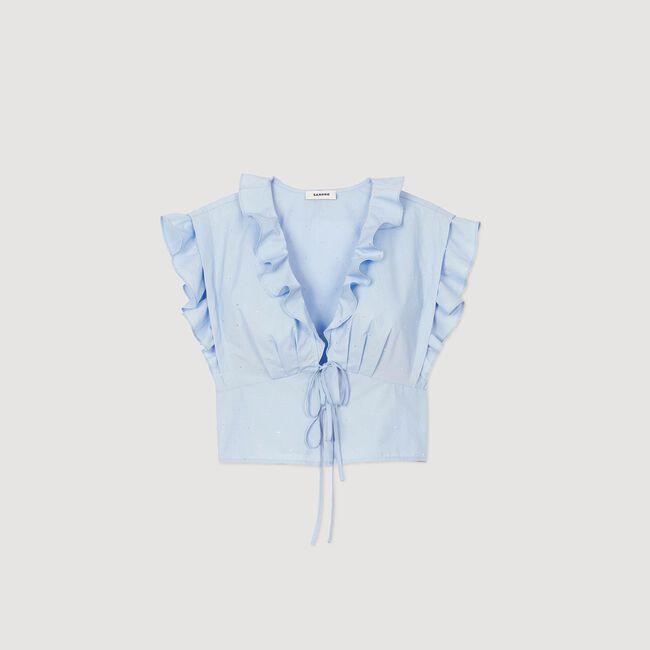 Rhinestone ruffle top