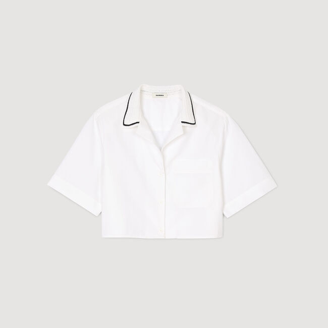 Crochet collar shirt