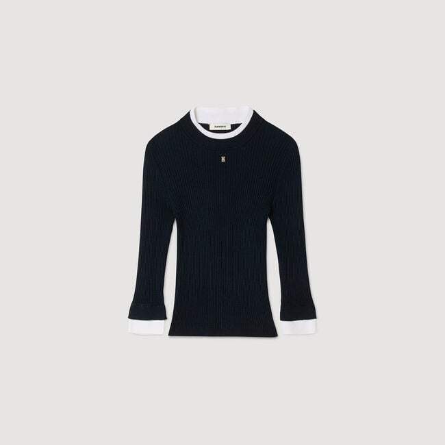 2-in-1 mixed wool jumper