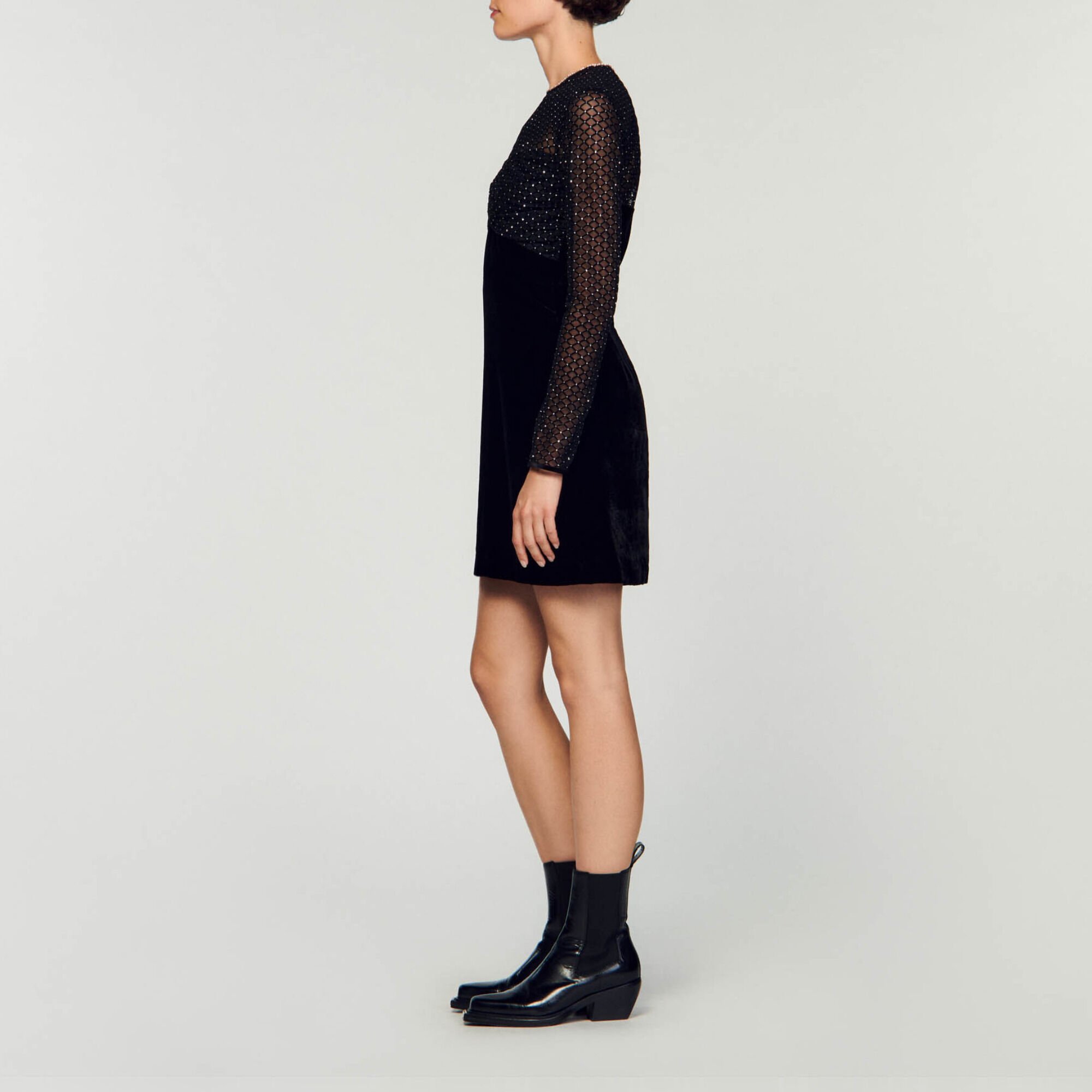 Velvet and rhinestone dress