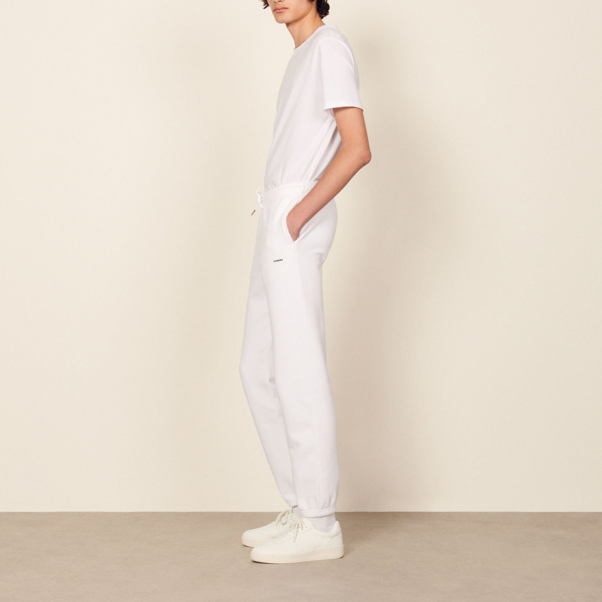 Embroidered fleece jogging bottoms