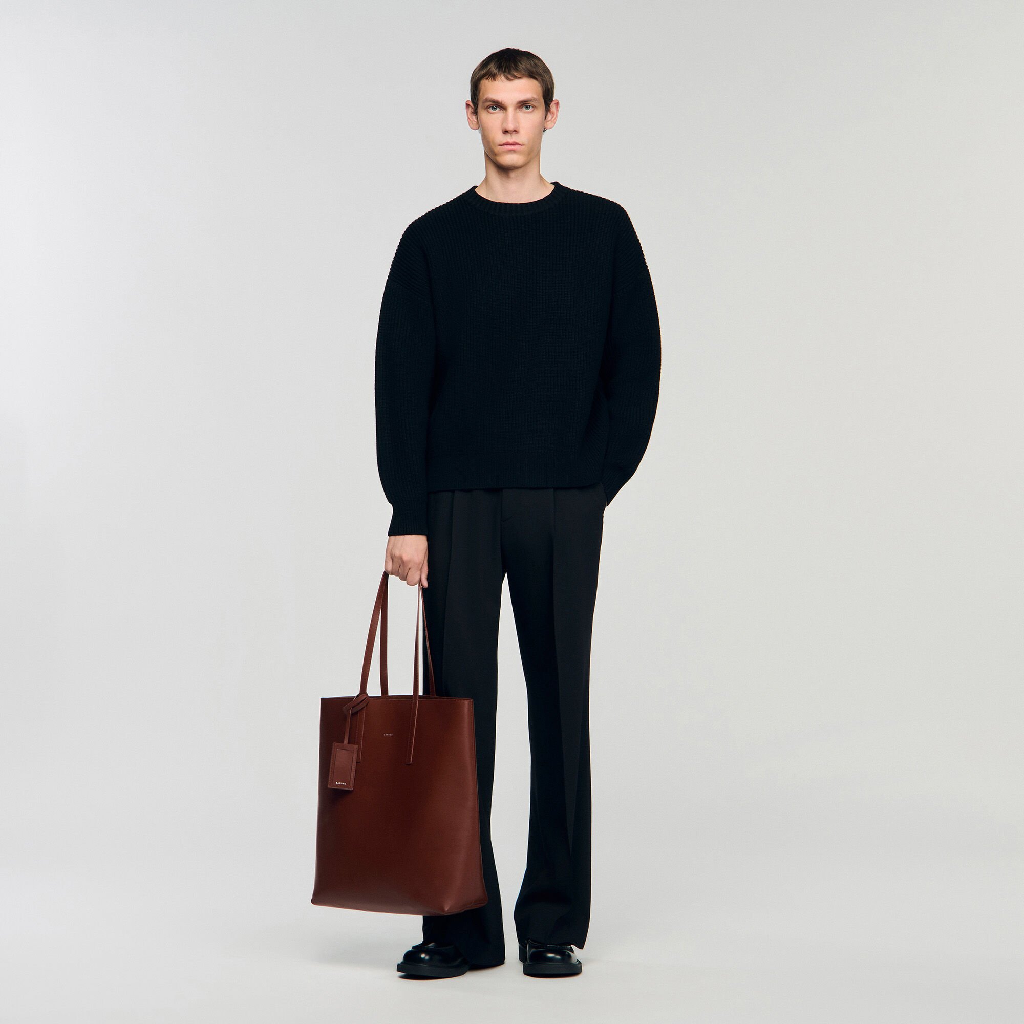 Leather shopping bag