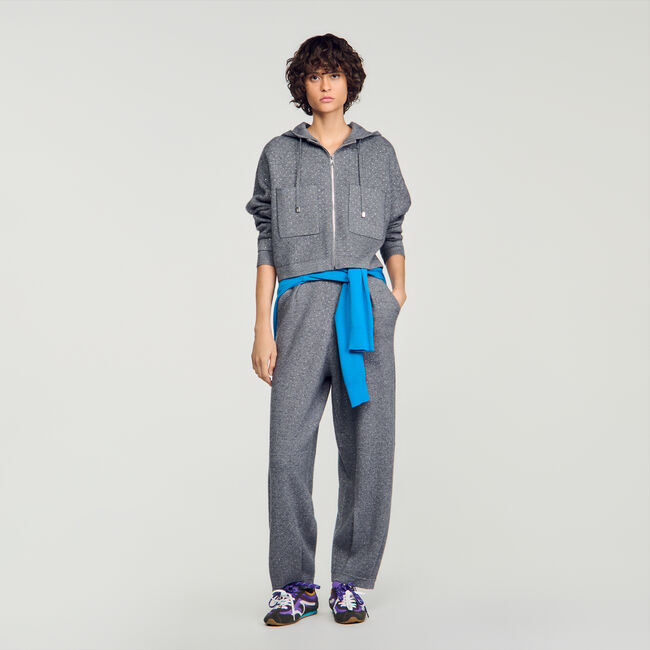 Hooded rhinestone cardigan - Women | Sandro