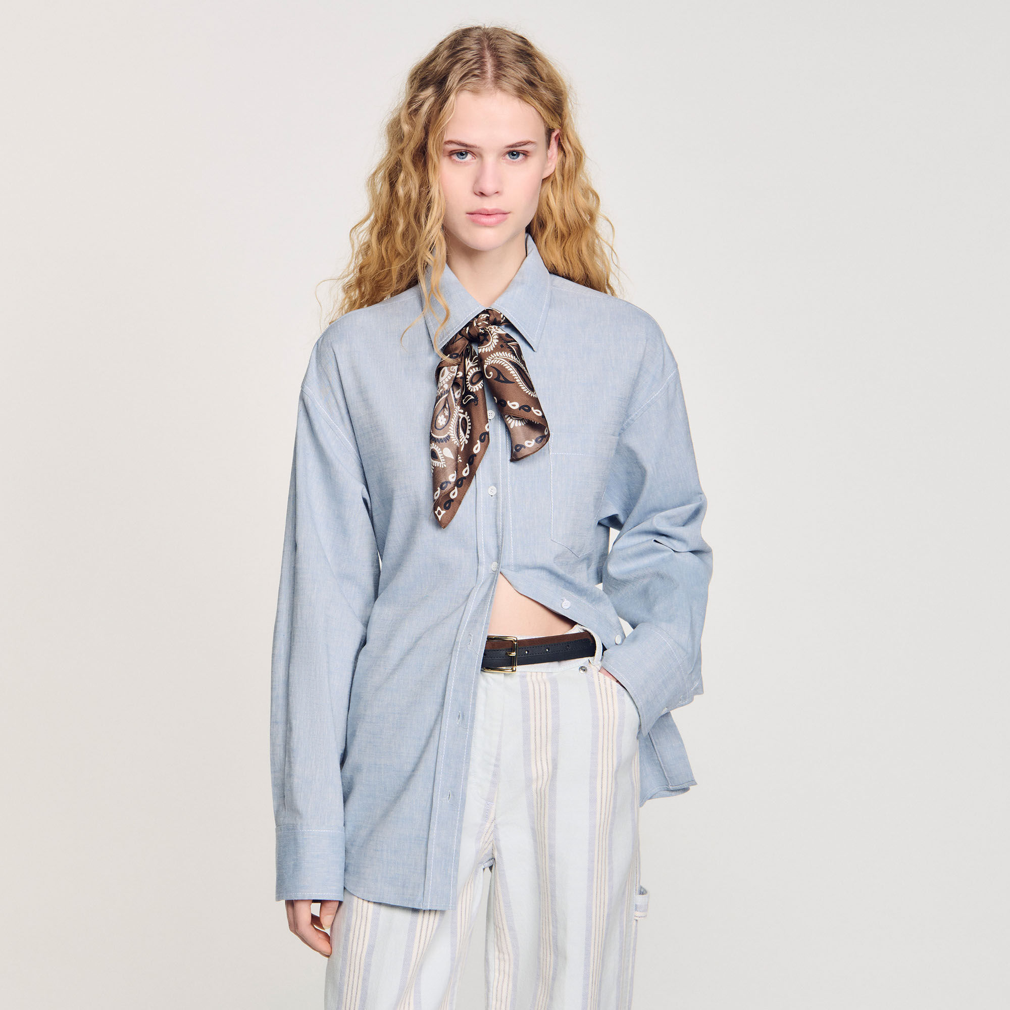 Long tie-back shirt