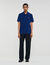 Polo shirt with leather logo