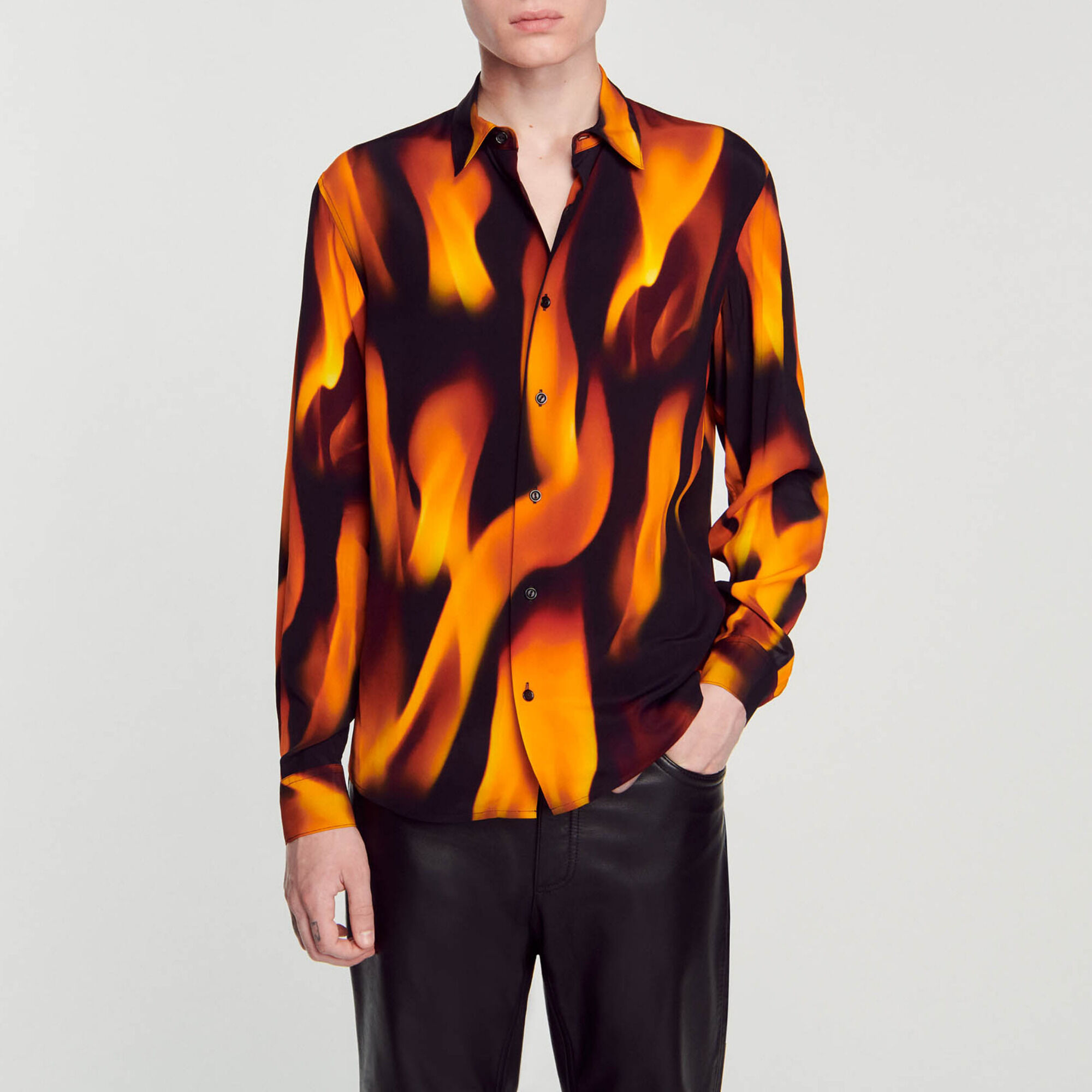 Flame pattern shirt