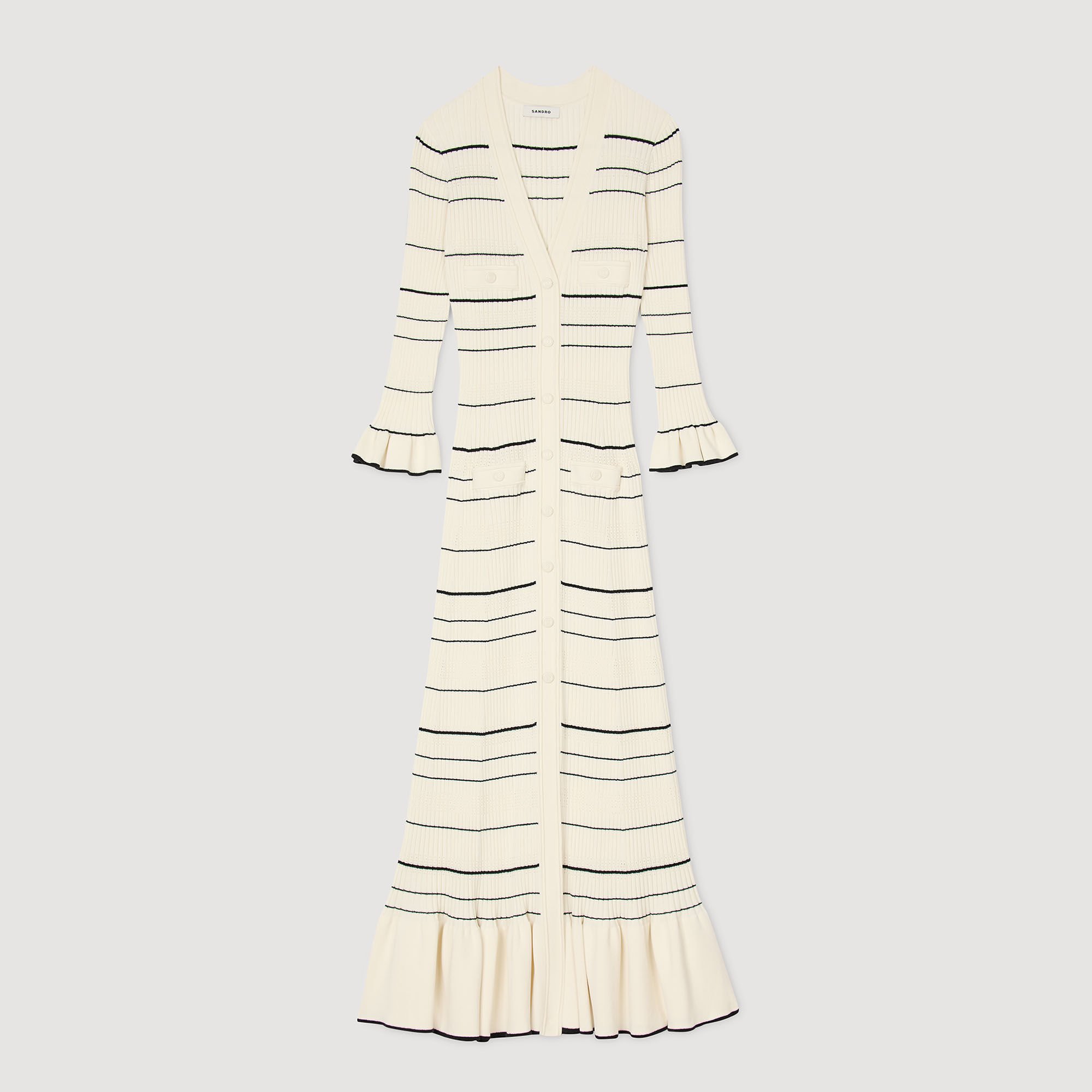 Stripy knit maxi dress