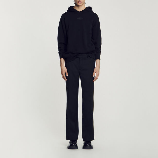 Hooded sweatshirt with rubber logo