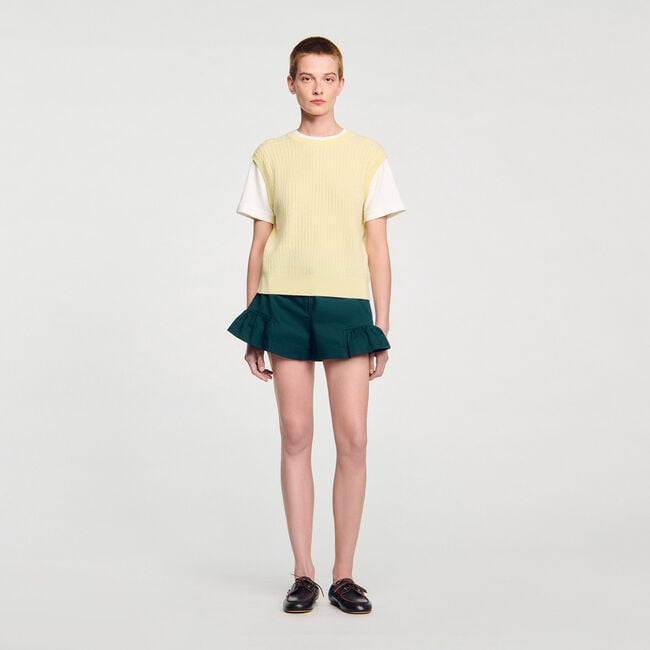 Dual-material knit jumper