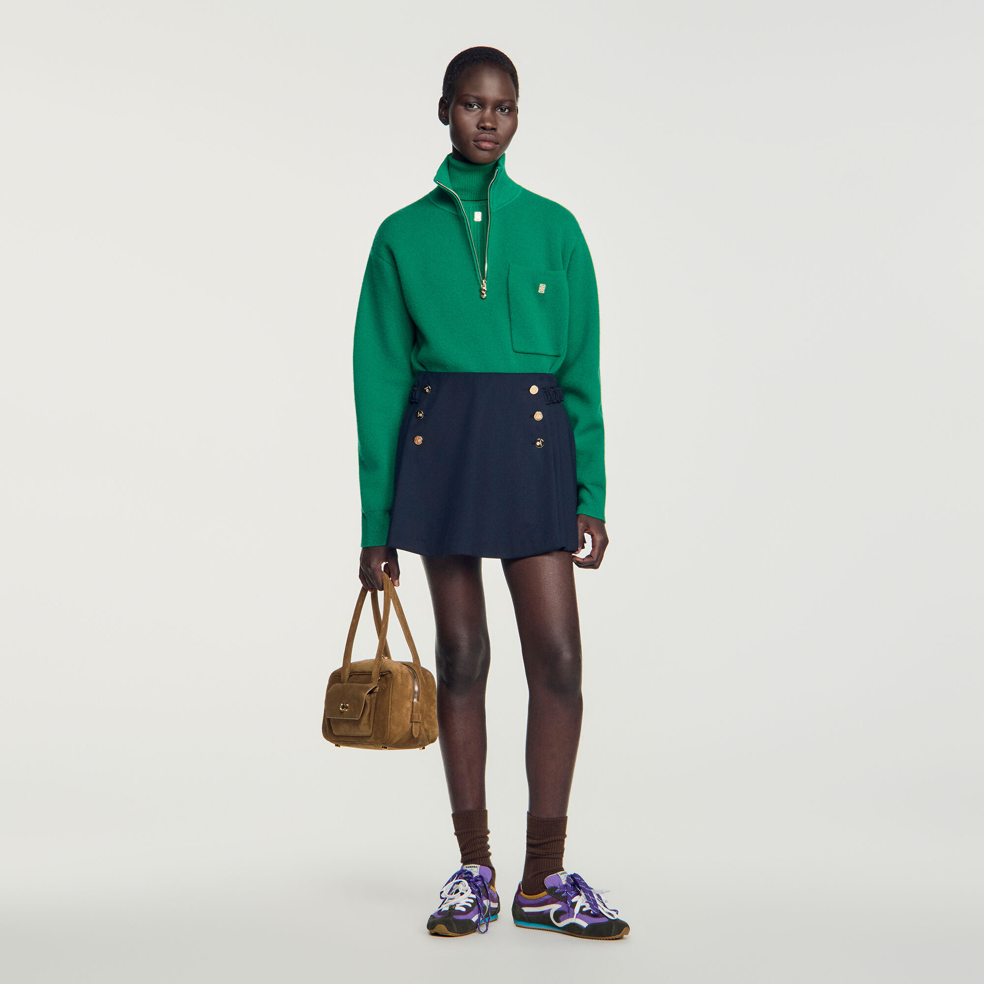 Wool skort with buttons - Women | Sandro