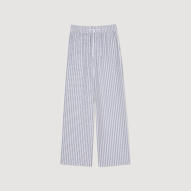 Rhinestone striped trousers