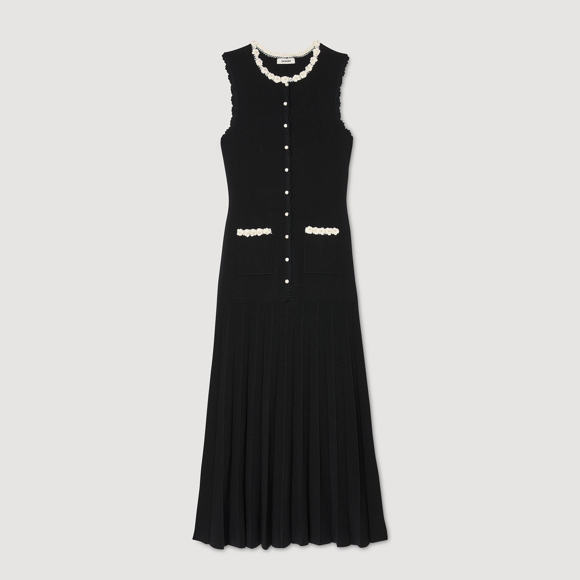 Long dress with crochet detailing