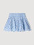 Short gingham linen skirt