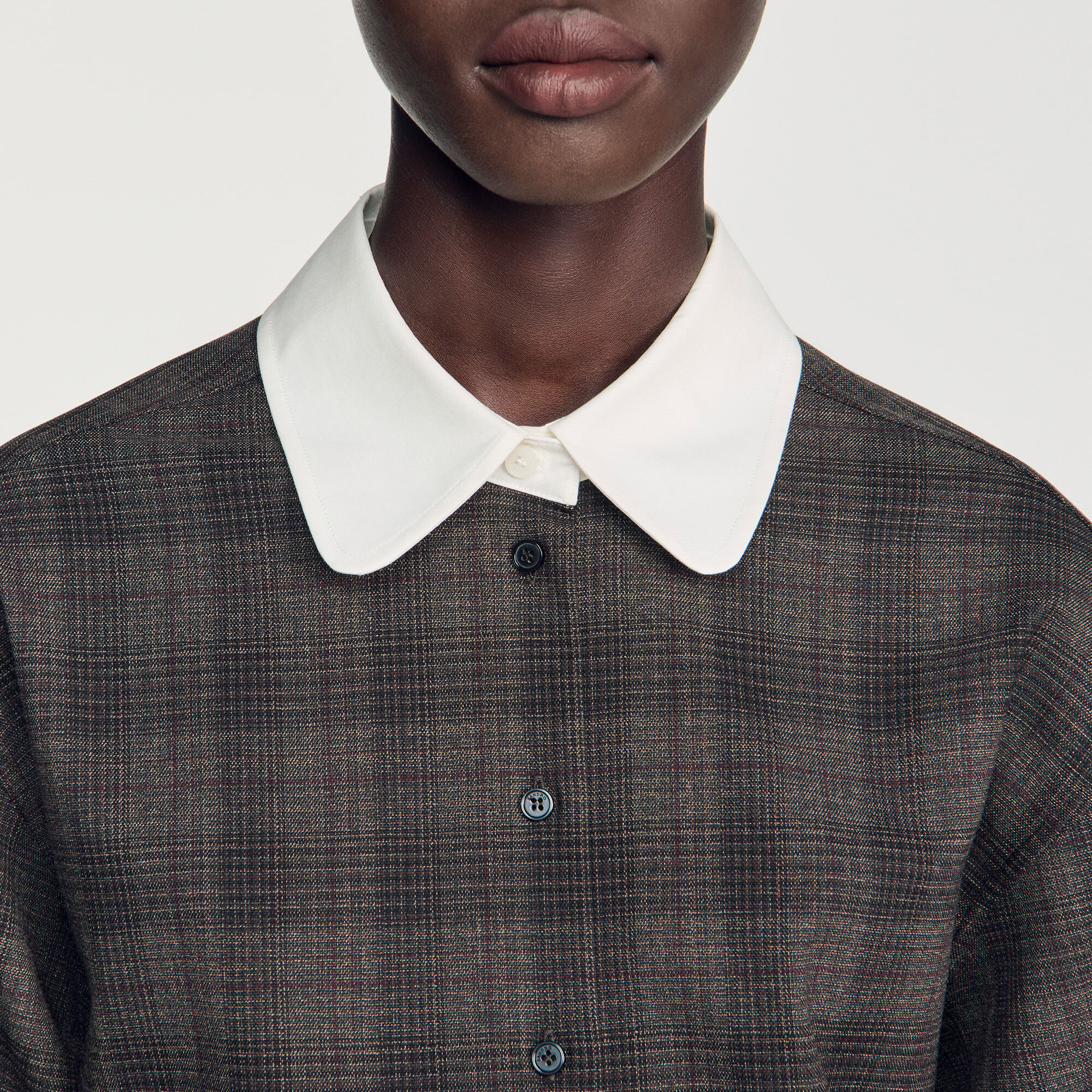 Check shirt with contrast collar