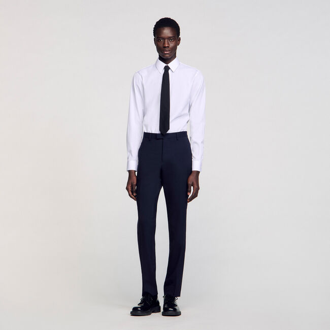 Classic wool suit trousers