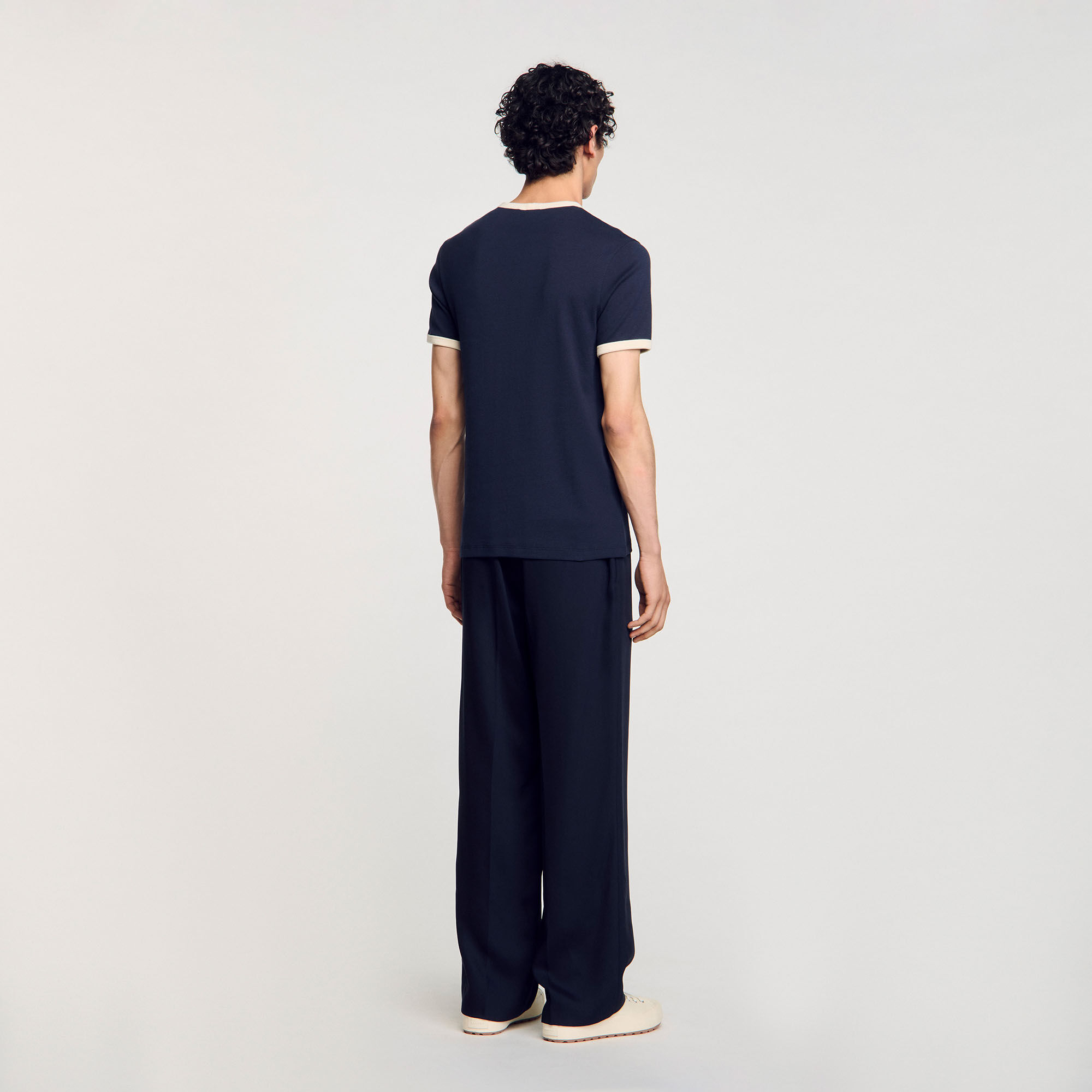 Two-tone patch T-shirt