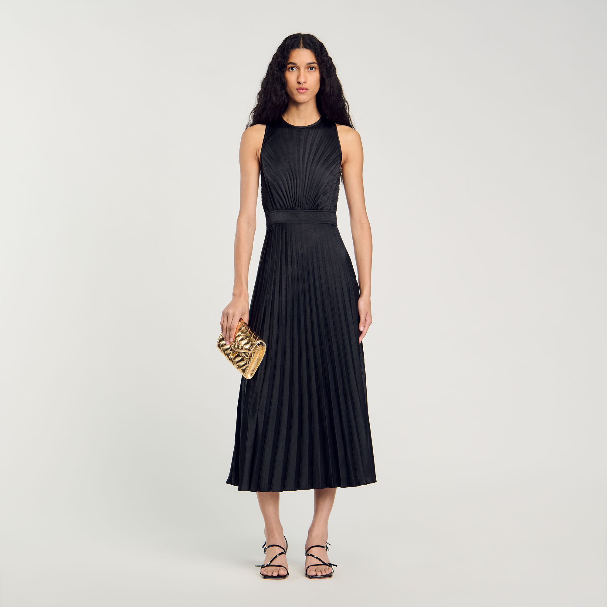 Pleated maxi dress