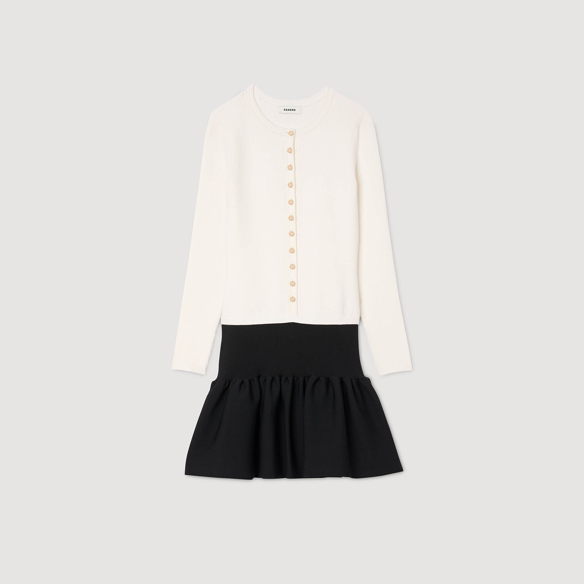 Cropped two-tone dress