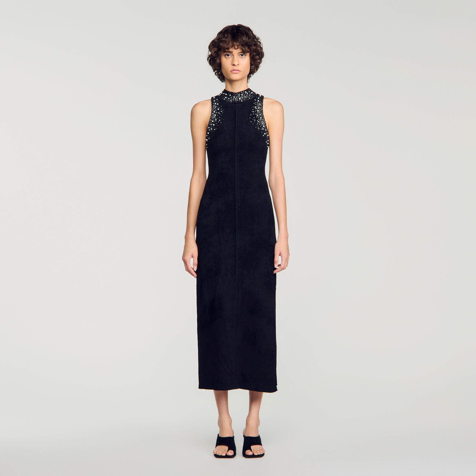 Rhinestone velvet maxi dress - Women | Sandro