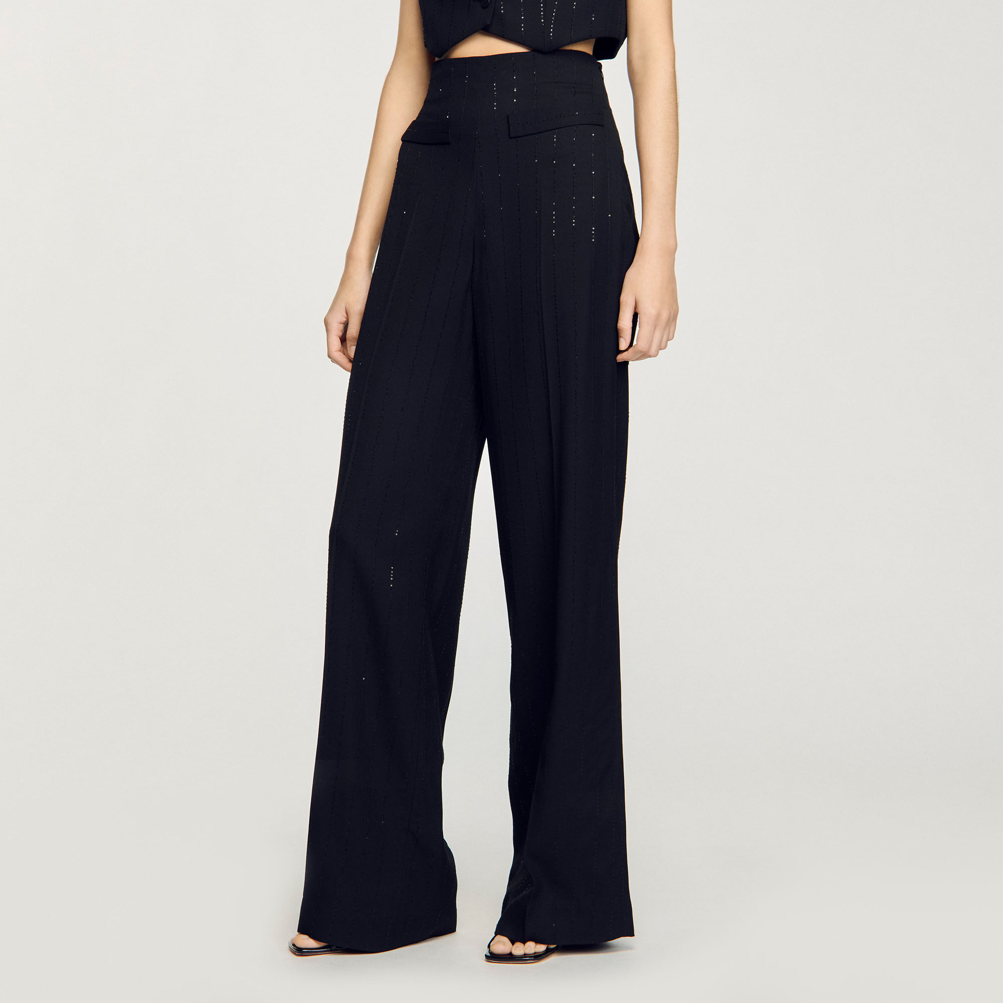 Sequinned suit trousers