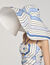 Striped cotton floppy sun hat