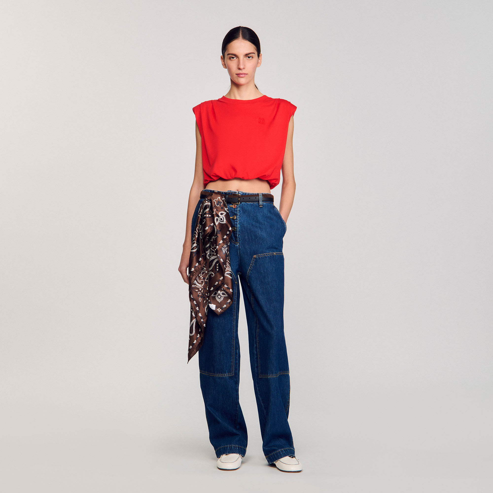 Short draped T-shirt