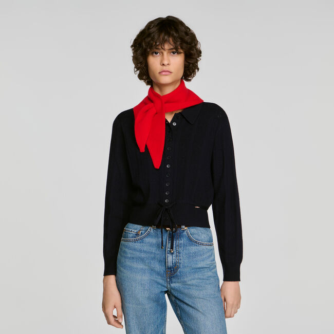Tie-up wool and cashmere bandana - Women | Sandro