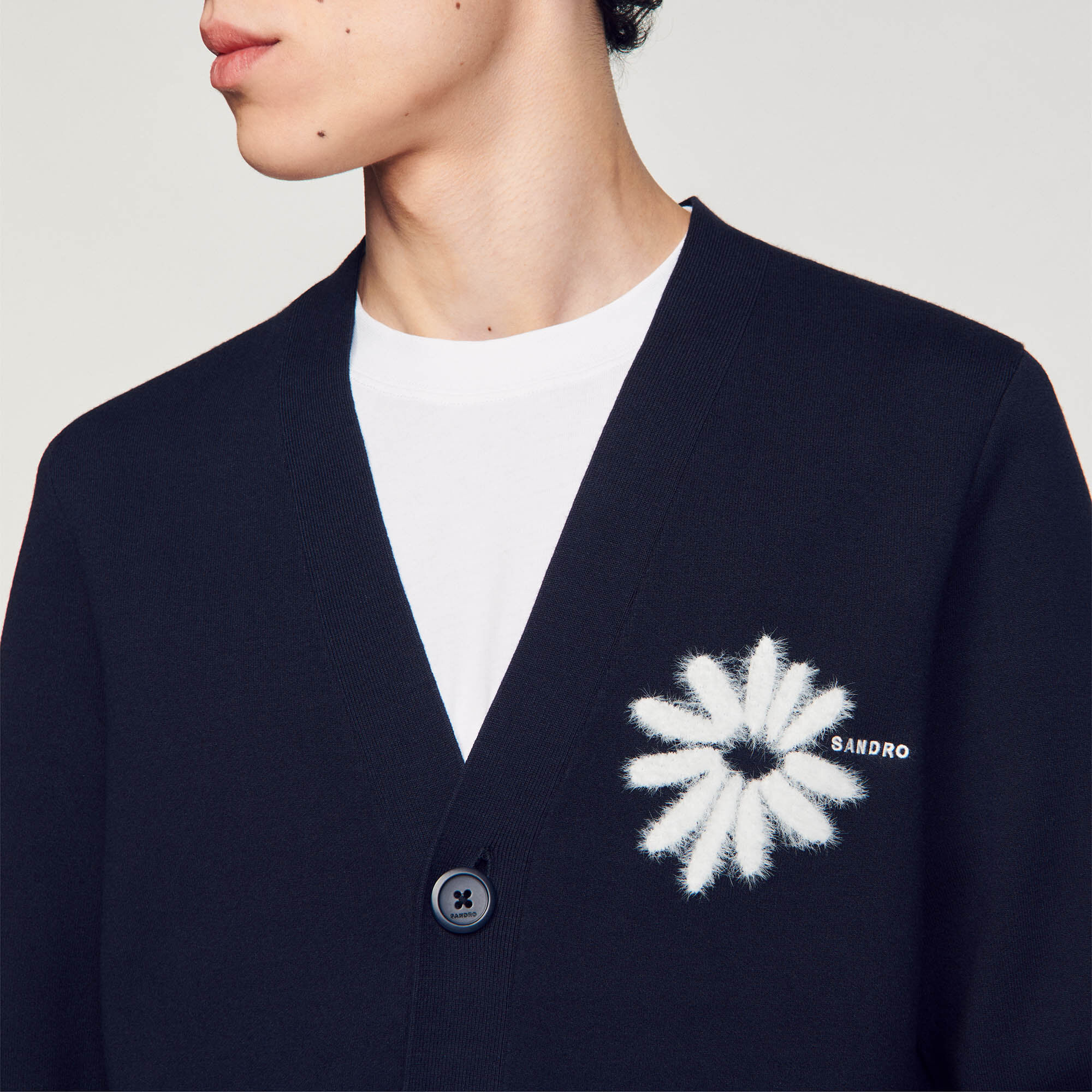 Jacquard floral cardigan