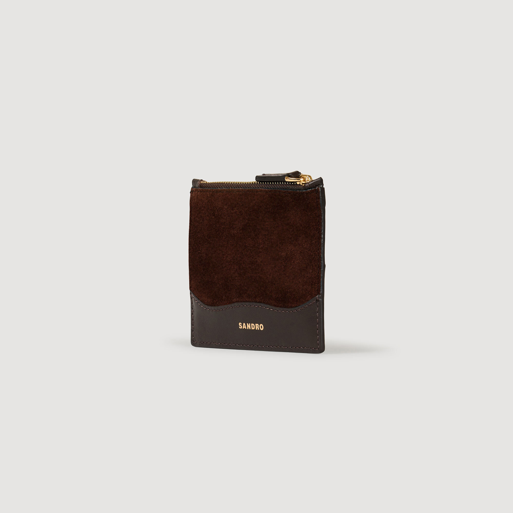 Leather and suede cardholder