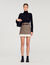 Short skirt with frill and belt